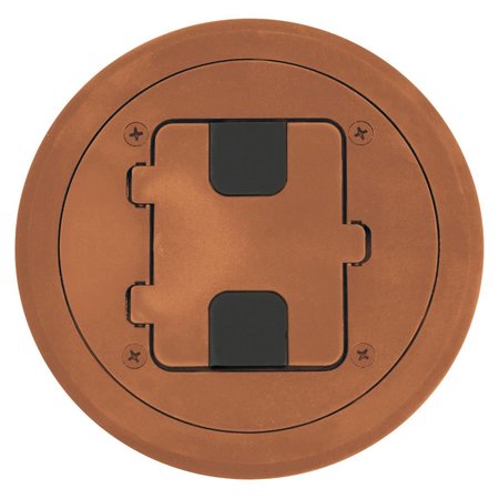 HUBBELL WIRING DEVICE-KELLEMS FLOOR BOX FLANGE AND DOOR, BROWN RF406BN